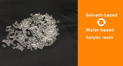 Quel émulsifiant est utilisé pour convertir la résine acrylique à base de solvant en résine acrylique à base d'eau ?